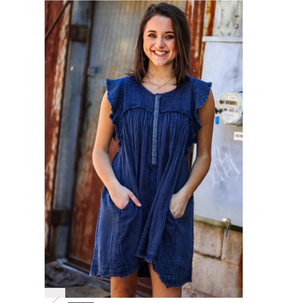 COPY - Free People women blue ridge indigo tunic .